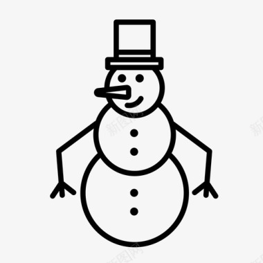 冬天的雪人雪人假日快乐图标图标