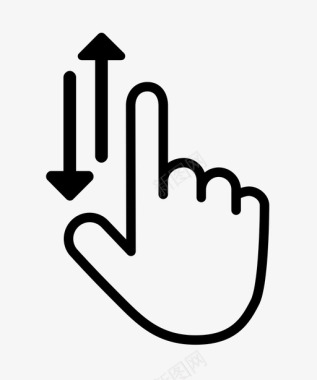 向上滑动一个手指垂直滚动点击平板电脑图标图标