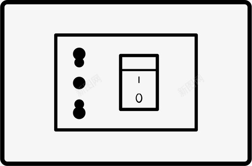 切断电源插座壁式插座插件图标图标