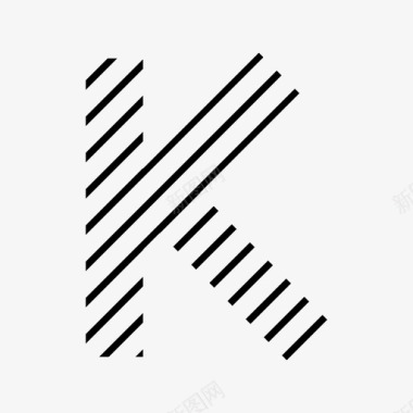字母k字母对角线粗体线图标图标