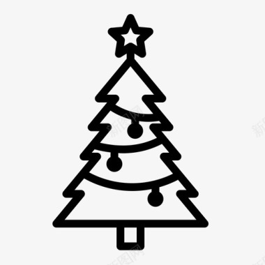 冬天松树圣诞树圣诞快乐圣诞装饰品图标图标