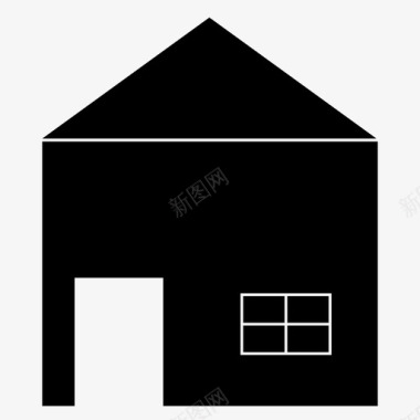 简约房子房子门屋顶图标图标
