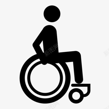 轮椅坐着滚动图标图标