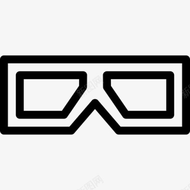 3d眼镜三维形状图标图标