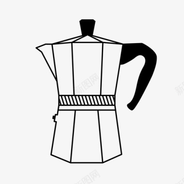 莫卡壶煮咖啡浓缩咖啡图标图标