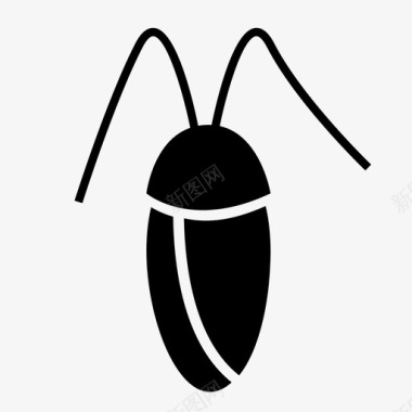 肮脏蟑螂触角臭虫图标图标