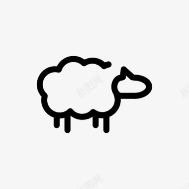 动物绵羊中风简单图标图标