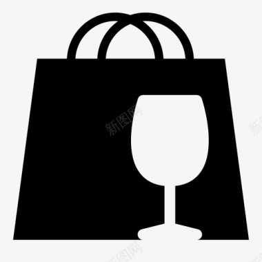 购物袋商店和晚餐购物和餐饮图标图标