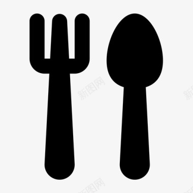 冷饮店菜单银器系统勺子图标图标