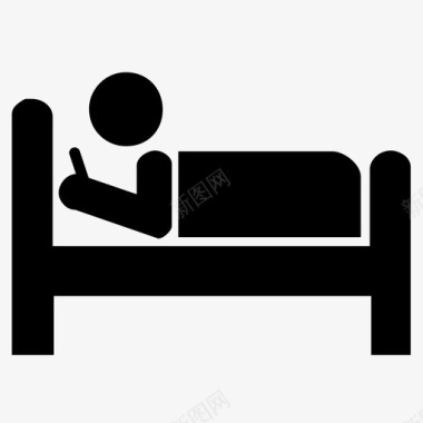 在床上看书失眠联网图标图标