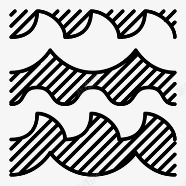 海浪矢量海浪天气图标图标