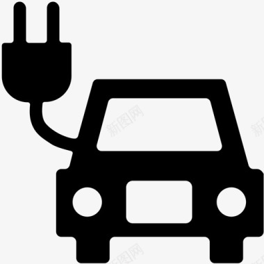 电动汽车电动交通电动概念车图标图标
