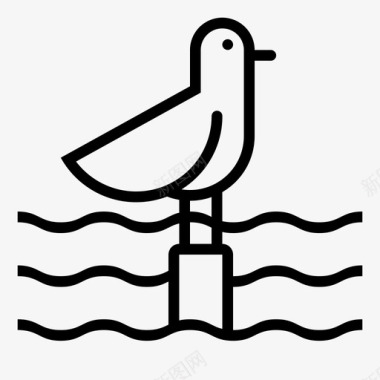 海鸥海鸟栖息图标图标