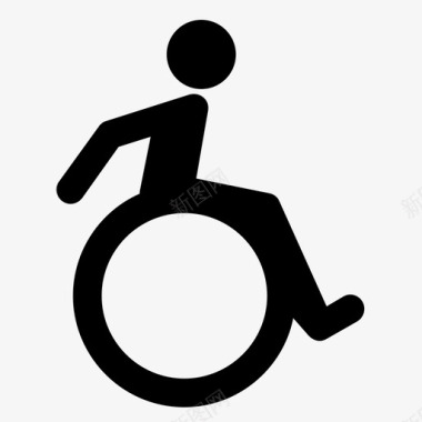 轮椅坡道瘫痪图标图标