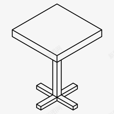 桌子方形小型图标图标