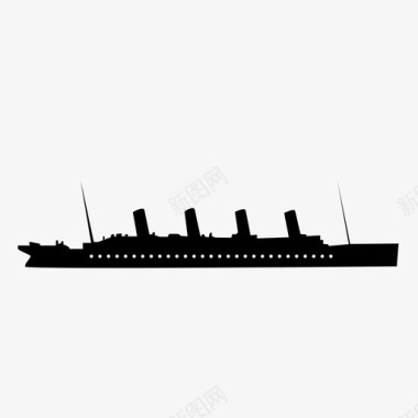 泰坦尼克号沉没船图标图标