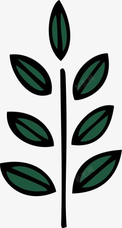 北欧民间手绘插画图绿植素材