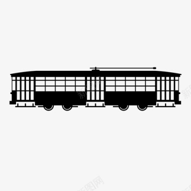 米兰有轨电车交通旅游图标图标