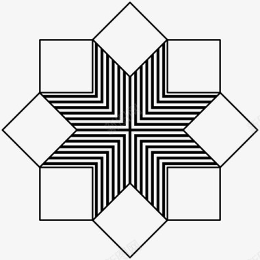 矢量几何素材视错觉三维正方形图标图标