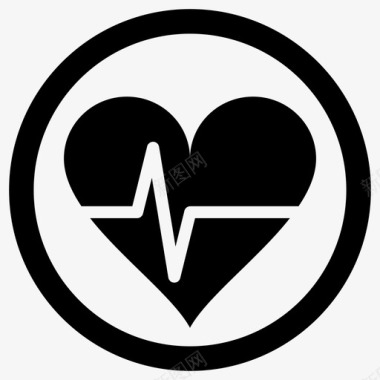 生命体征心脏健康生命线脉搏图标图标