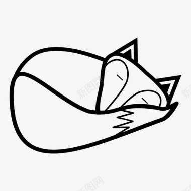 狡猾狐狸睡觉的狐狸动物睡觉的图标图标