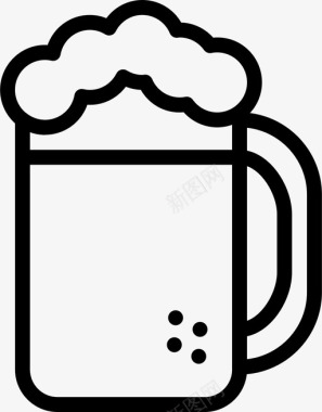 一杯啤酒食品和饮料图标图标