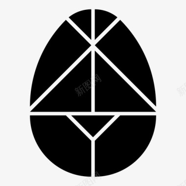 蛋七巧板椭圆形卵形图标图标