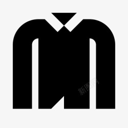 正装衣领衬衫纽扣服装图标高清图片