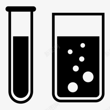 科学实验品试管和烧杯实验室实验室设备图标图标