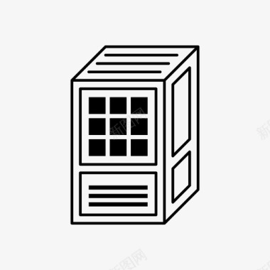 箱式箱式抽象房屋建筑仓储图标图标