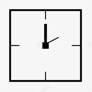 方形写字板时钟一天中的时间秒表图标图标