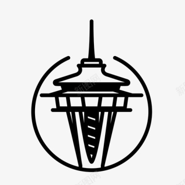 西雅图城市太空针图标图标