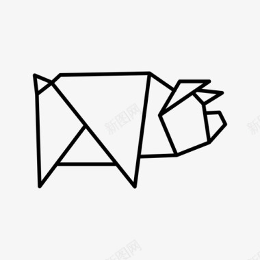 财神猪猪纸折纸图标图标