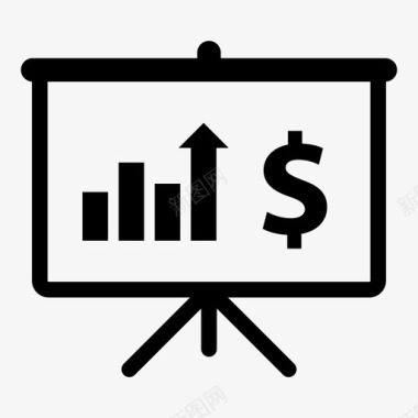 数据分析增长监控货币增长图标图标
