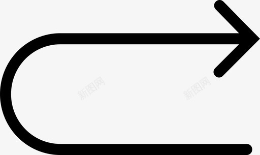 波浪向右箭头经典箭头重定向右图标箭头图标