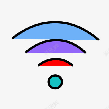 波形旋涡wifi无线wifi信号图标图标