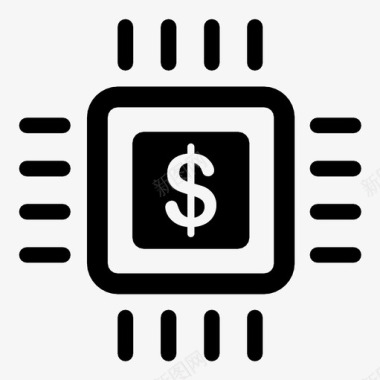 微芯片电子金融图标图标