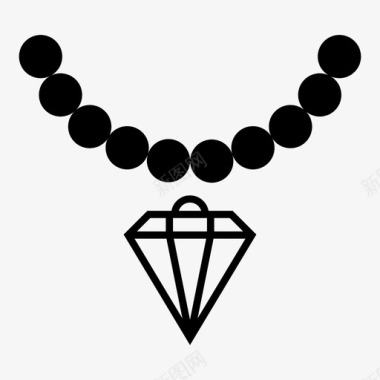 钻石项链珠子珍珠图标图标