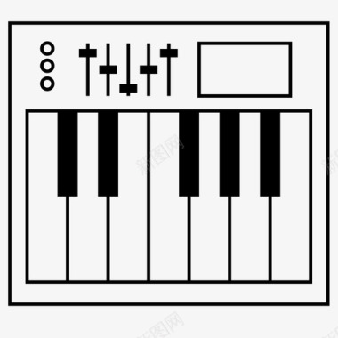 合成器音响钢琴图标图标