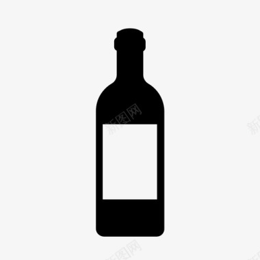 红酒瓶软木塞酒瓶红酒玻璃瓶图标图标