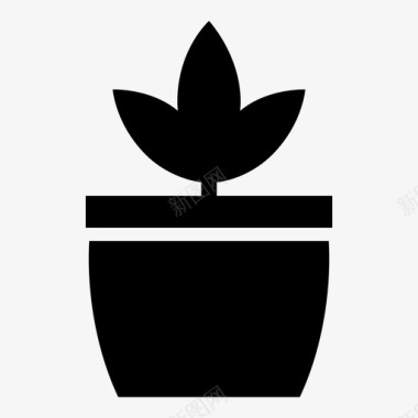 盆栽植物条纹外部图标图标