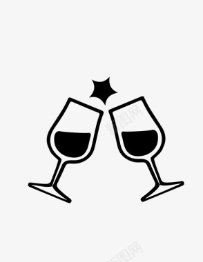 庆祝新年干杯酒杯祝酒图标图标