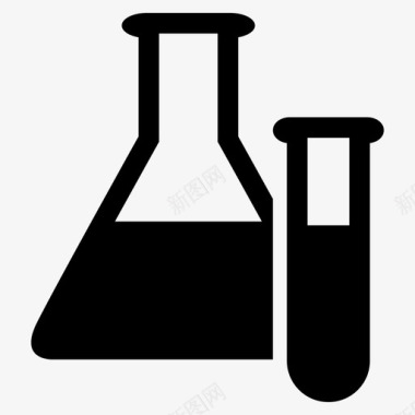 科学小实验烧瓶科学测量图标图标