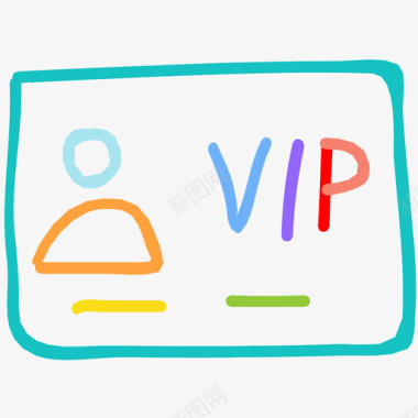 vip卡酒店和餐厅手绘涂鸦图标图标
