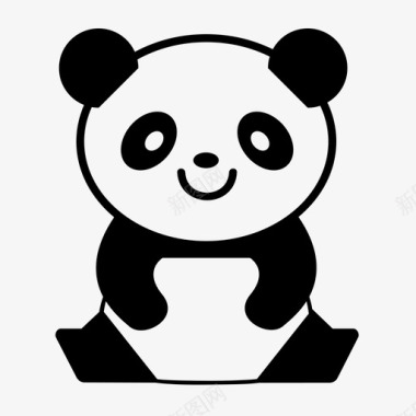 手绘熊熊猫动物熊图标图标