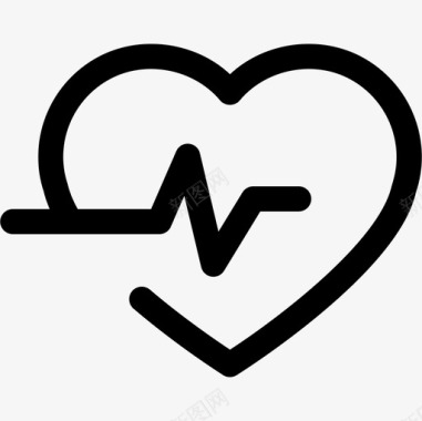 心脏轮廓中的生命线医学医学和健康图标图标