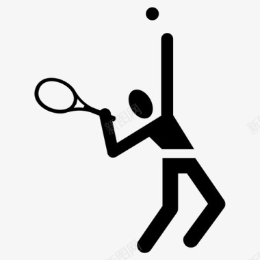 网球拍壁球运动员球图标图标