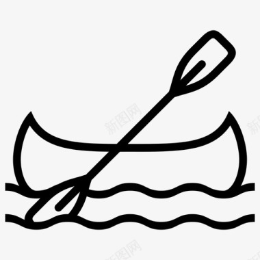 漂浮皮划艇运动划船图标图标