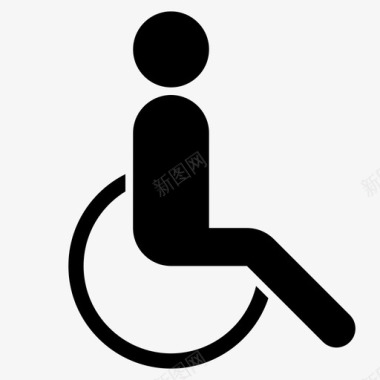 轮椅使用者无障碍残障人士图标图标