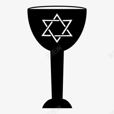 好年节基杜什杯葡萄酒犹太教堂图标图标